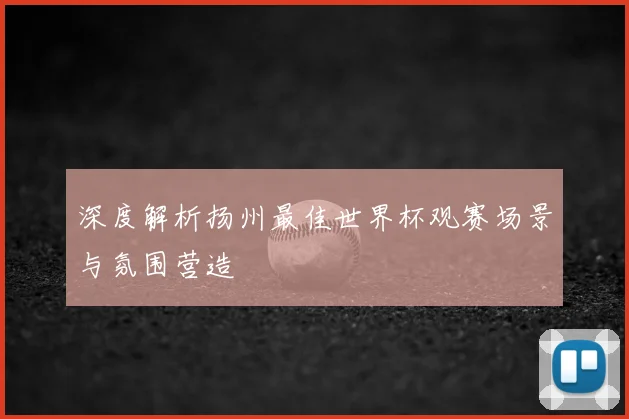 深度解析扬州最佳世界杯观赛场景与氛围营造